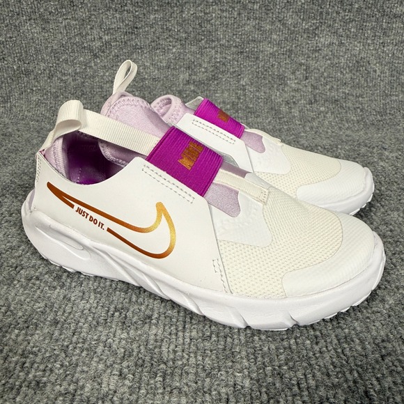 Nike Other - Nike Kids Girls 1Y Flex Runner Shoes Sneakers White Violet Slip On DJ6040-101